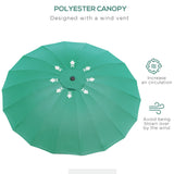 Outsunny 2.5m Shanghai Garden Parasol Umbrella with Crank & Tilt, Adjustable Outdoor Sun Shade, Green