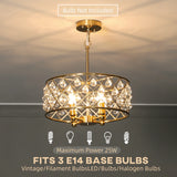 HOMCOM 51 Crystallite Four-Bulb Chandelier - Gold-Tone