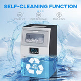 HOMCOM Commercial Ice Maker Machine, Freestanding Industrial Ice Cube Maker with Digital Control, Ice Scoop, Self-cleaning, 4kg Ice Storage, 30kg/24 Hours for Home, Office, Bar, Restaurant