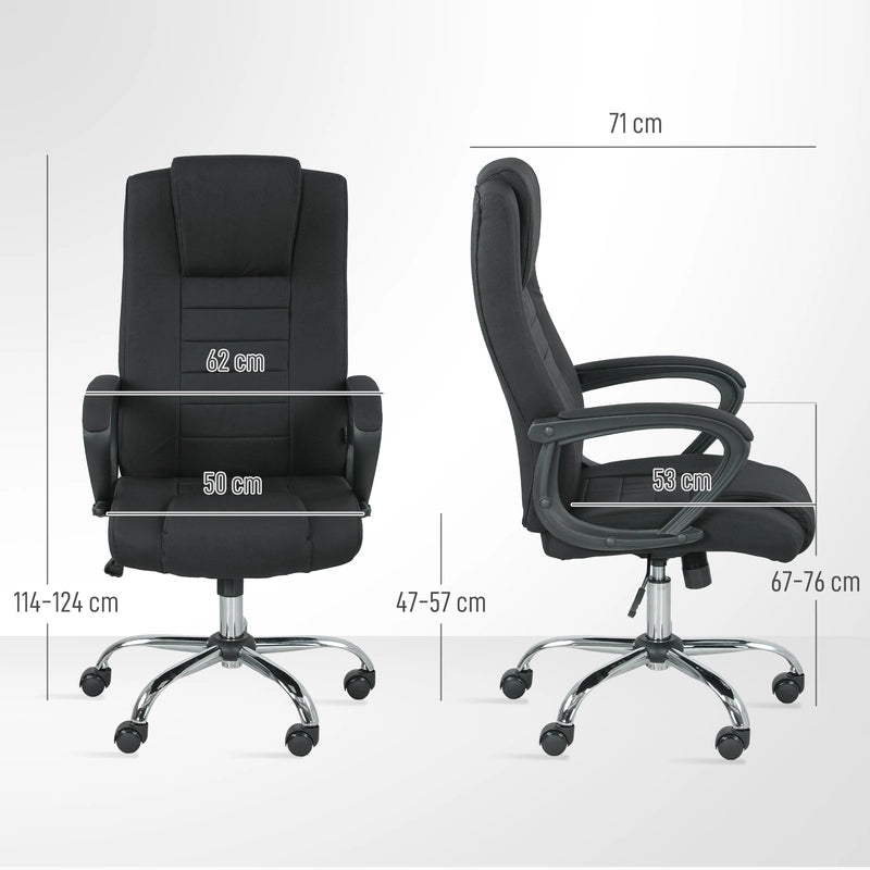 Vinsetto Linen-Look Swivel Office Chair - Black