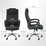 Vinsetto Linen-Look Swivel Office Chair - Black