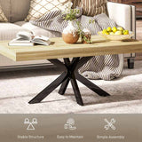 HOMCOM Bold Rustic Block Coffee Table - Wood-Effect