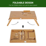 HOMCOM Portable Laptop Desk Notebook Tray PC Bed Table with Drawer Adjustable & Foldable (55L x 35W x 22-32.5H (cm))