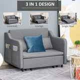 HOMCOM Two-Seater Pull-Out Sofa Bed - Grey