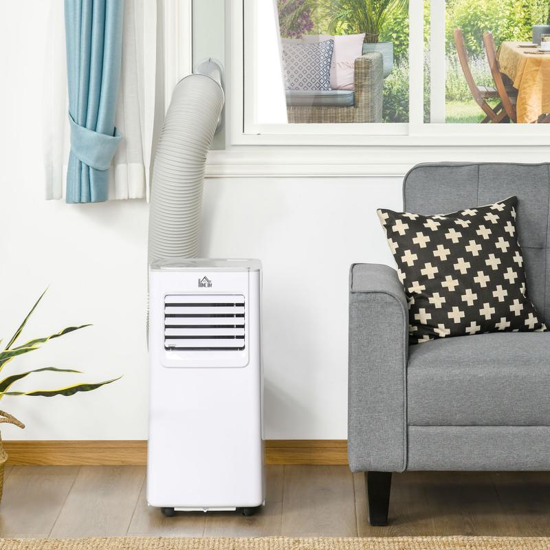 HOMCOM 7000 BTU Air Conditioning Unit, 3-in-1 Portable Air Conditioner, Dehumidifier, Cooling Fan with 2 Speeds, 24H Timer, Remote Control, LED Display, Window Venting Kit, 15m2