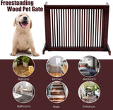 Folding Adjustable Free Standing 3 Panel Wood Fence