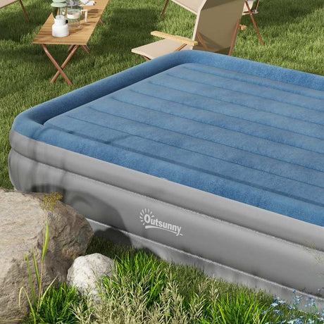 Outsunny King-Size Inflatable Mattress, with Built-In Electric Pump and Bag