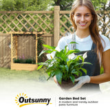 Outsunny Garden Planter with Trellis, Wooden Raised Bed for Garden with Hanging Roof and Drainage Holes, Outdoor Trellis Planter Box for Vegetables, Herbs and Flowers, 110 x 44 x 113 cm, Natural