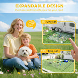 PawHut 16 Panels Heavy Duty Puppy Playpen, for Small and Medium Dogs, Indoor and Outdoor Use - Grey