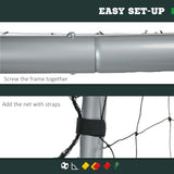 SPORTNOW 6ft x 4ft Football Goal, Set of 2 Football Net for Garden, Training Goal with Ground Stakes, Steel Frame