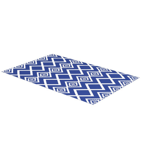 Outsunny Plastic Straw Reversible RV Outdoor Rug with Carry Bag, 182 x 274cm, Blue and White