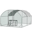 PawHut Walk In Chicken Run with Chicken Activity Shelf and Cover, 2.8 x 3.8 x 2m