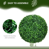 HOMCOM Set of Two Artificial Boxwood Balls Plants - Green