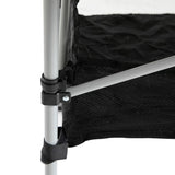 Outsunny Portable Camping Table w/ Mesh Bag & Steel Frame Hiking Furniture Desk, Silver Black