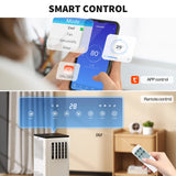 HOMCOM 7,000 BTU App-Controlled Mobile Air Conditioner, 15m2 Radius - White