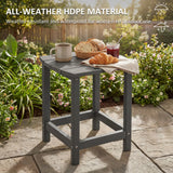 Outsunny Outdoor Side Table, Garden Coffee Table, All-Weather Adirondack Side Table for Garden, Beach, Indoor Outdoor, Grey