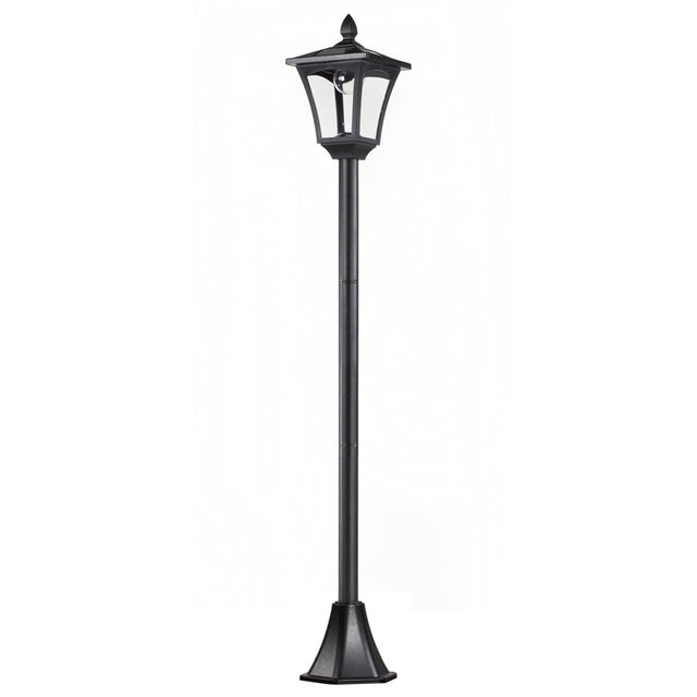 Outsunny Outdoor Garden Solar Post Lamp Sensor Dimmable LED Lantern Bollard Pathway 1.6M Tall – Black