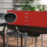 Outsunny Charcoal BBQ, with Five Position Grill Grate - Red