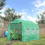 Outsunny Polytunnel Greenhouse with Windows and Door, Walk in Greenhouse for Garden, Backyard (3 x 2 M)