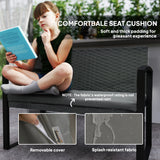 Outsunny Two-Seater Rattan Garden Bench - Light Grey