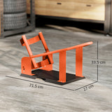HOMCOM Motorcycle Wheel Chock, 816.5 kg Capacity Heavy Duty Steel Motorcycle Front Wheel Chock Holder with 3 Height Adjustable Holes, Fits 381-533.4 mm Wheels, Orange