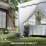 Outsunny 3 x 6m Pop Up Gazebo with Sides, UPF50+ Height Adjustable Marquee Party Tent, Wedding Canopy, Instant Event Shelter with Carry Bag and Sand Bags for Garden, White