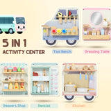 AIYAPLAY Wooden Busy Board, 5 in 1 Activity Wall Panels for Kids 3+ Years, for Daycare, Playroom, Home