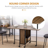 HOMCOM Six-Person Drop Leaf Dining Table - Brown/Black