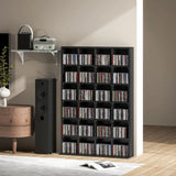 HOMCOM CD Storage Unit with Adjustable Shelves, 89 x 130.5 cm, Black