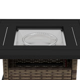 Outsunny 72.5 x 72.5cm 50,000 BTU Fire Pit Table, with Cover - Brown