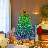 HOMCOM 180cm Carolina Pine Christmas Tree with Colourful DIY Synchronized LED Lights and Remote
