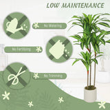 HOMCOM 120cm Artificial Dracaena Tree with Bendable Trunks - Green