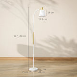 HOMCOM Floor Lamp for Living Room, Spotlight Reading Standing Lamp with Adjustable Height, Rocker on/off Switch, Indoor Task Lighting for Bedroom, Office,  White (Bulb not Included)