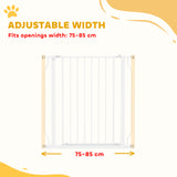 PawHut Extra Wide Dog Safety Gate, with Door Pressure, for Doorways, Hallways, Staircases - White