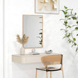 HOMCOM Wall Bathroom Mirror, 70 x 50 cm Wall-Mounted Mirror for Living Room, Bedroom, Hallway, Natural Wood