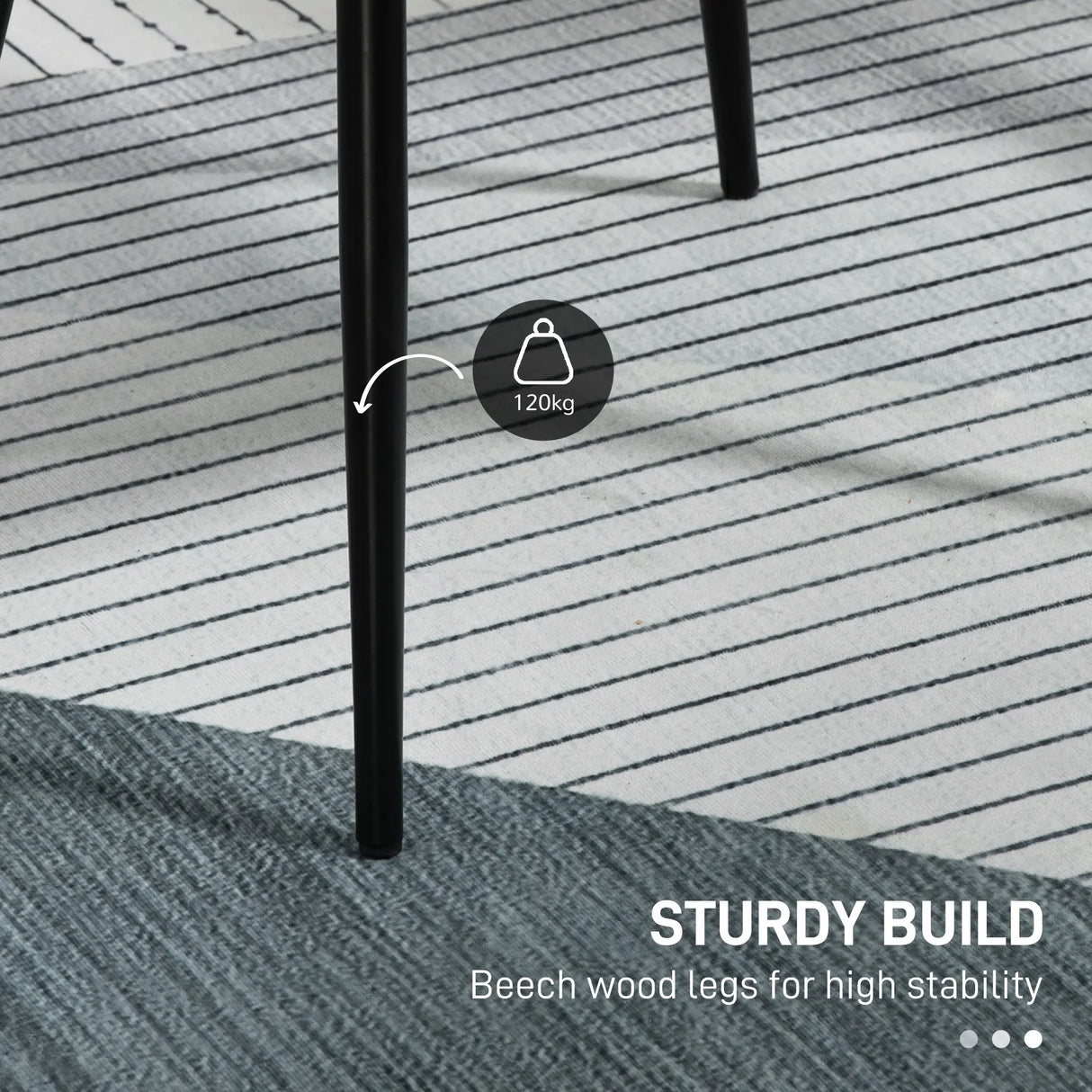 HOMCOM Dining Chairs Set of 4, Upholstered Linen Fabric Kitchen Chairs with Metal Legs for Living Room Dining Room, Light Grey