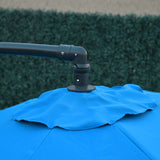 Outsunny 3(m) Offset Cantilever Parasol, with Cross Base - Blue