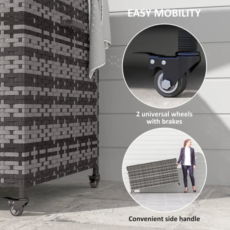 Outsunny 627 L Rattan Storage Box - Dark Grey