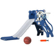 AIYAPLAY 3 in 1 Baby Slide for Indoor Use with Climber, Basketball Hoop, Basketball, for Ages 18-36 Months - Blue