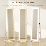 HOMCOM Storage Jewellery Cabinet, with Mirror and Lights - White