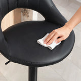 HOMCOM Set of Two Faux Leather Bar Stools - Black