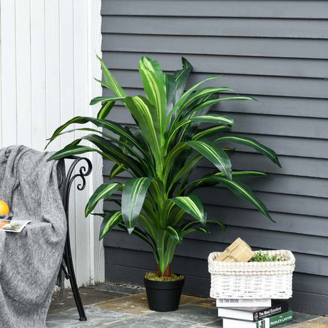 Outsunny Set of Two Artificial Dracaena Plants