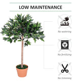 Outsunny 3ft Artificial Olive Tree Indoor Plant Greenery for Home Office Potted in An Orange Pot