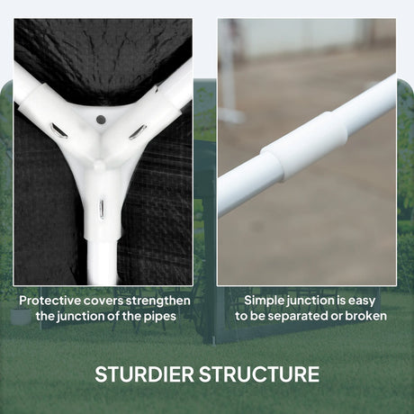 Outsunny 4 x 3 m Party Tent Wedding Gazebo Outdoor Waterproof PE Canopy Shade with Panel