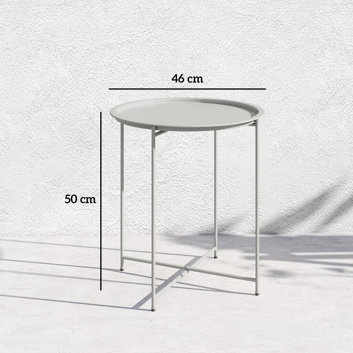 Outsunny Steel Removable Tray Top Garden Table - White