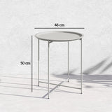 Outsunny Steel Removable Tray Top Garden Table - White