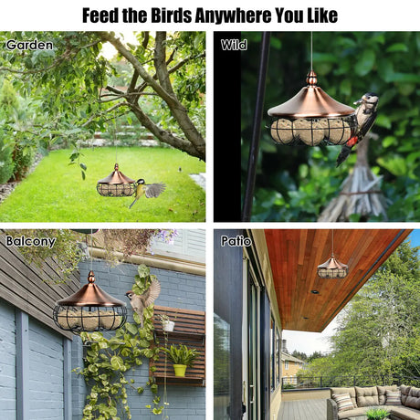 Hanging Suet Fat Ball Feeder for Wild Birds