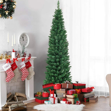 1.5 M Slim Pencil Christmas Tree with Branch Tips for Indoor Decoration