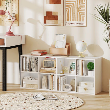 8-Cube Bookcase Bookshelf with 2 Anti-Tipping Kits-White