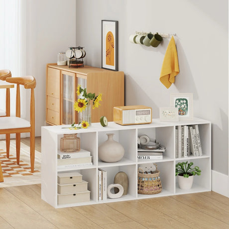 8-Cube Bookcase Bookshelf with 2 Anti-Tipping Kits-White